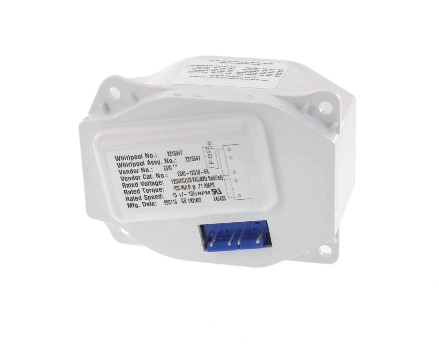 W10271509 - Genuine OEM Whirlpool Refrigerator Auger Motor
